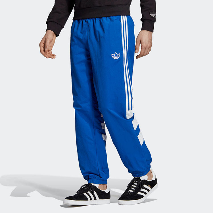 adidas Balanta Track Pants Splicing Contrasting Colors White Blue Bundle Feet Blue ED7128