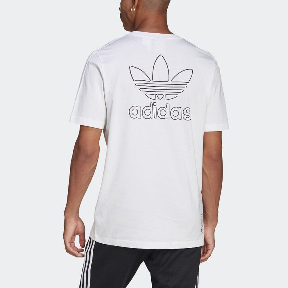 Men's adidas originals x Disney Crossover Cartoon Anime Logo Printing Stripe Round Neck Casual Short Sleeve White T-Shirt HD0827