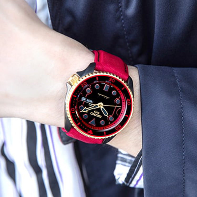 SEIKO waterproof Black Red Mechanical Crossover SRPF20K1