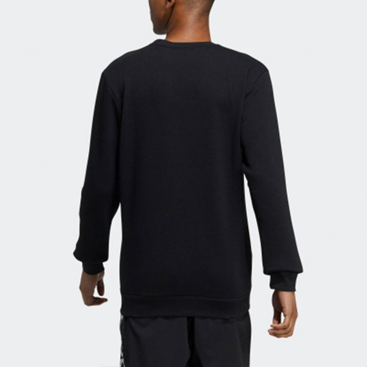 Men's adidas Bl Fl Swt Large Logo Printing Sports Pullover Black GK9074