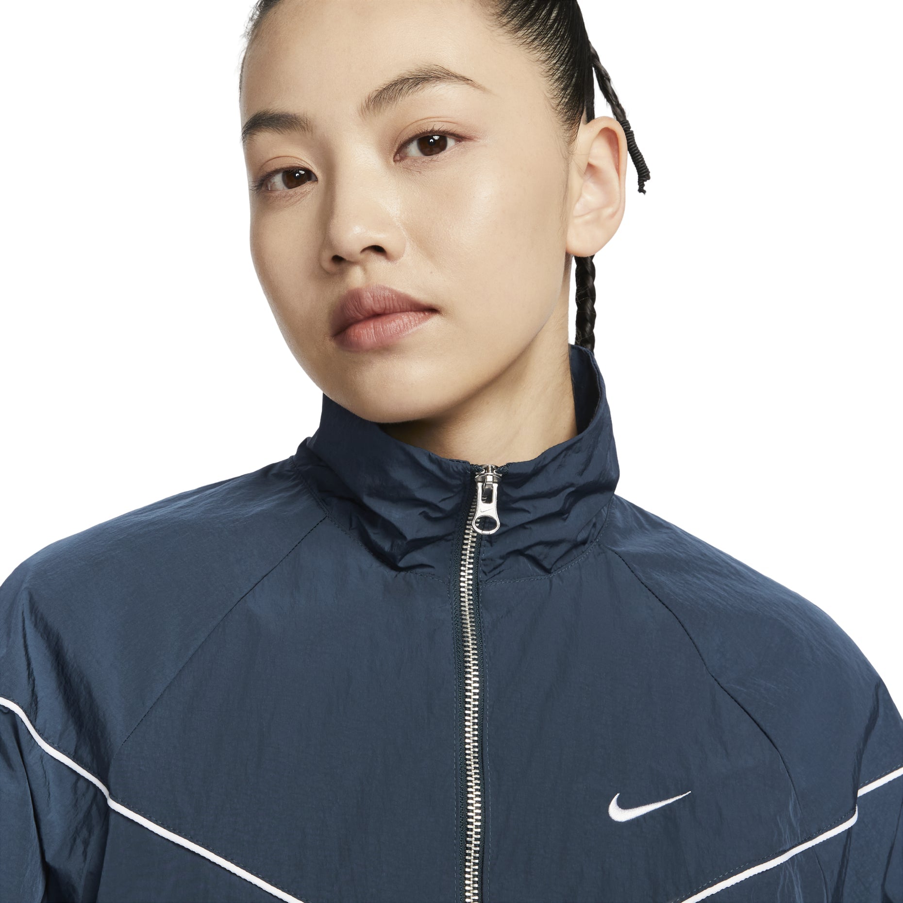 (WMNS) Nike Windrunner Loose UV Woven Full-Zip Jacket Asia Sizing 'Armory Navy White' FV6305-480