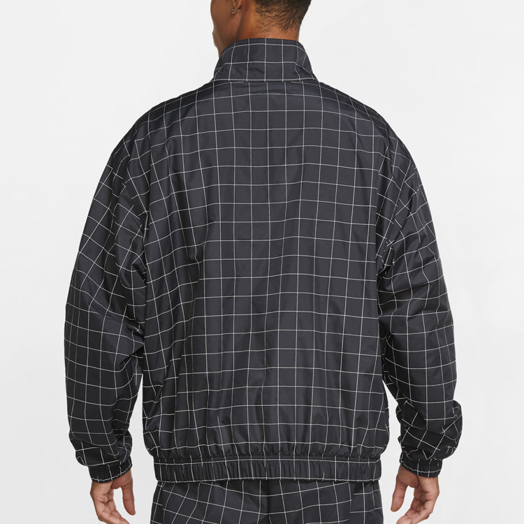 Nike Lab Casual Sports Woven Plaid Reflective Jacket Black DA0311-010