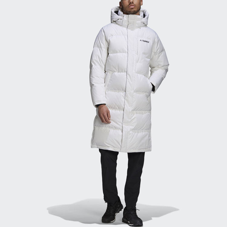 adidas Outdoor Casual Sports hooded down Jacket Couple Style White GE9875