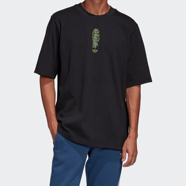 adidas originals Back Graffiti Printing Short Sleeve Black GK7223