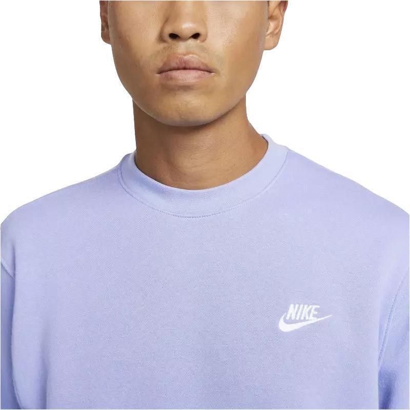 Nike Club Fleece Crew Pullover Sweatshirt 'Light Thistle White' BV2662-569