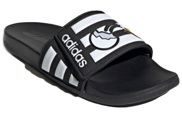 adidas neo Adilette Comfort Adj Yellow Crossover Black White Unisex Slippers 'Black White' FY3037