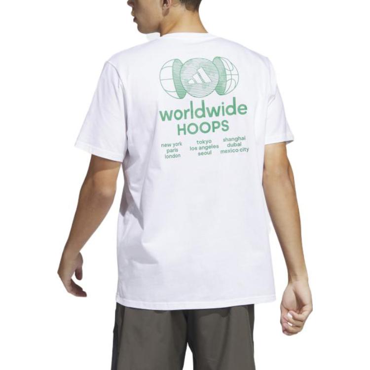 adidas Worldwide Hoops City Basketball Graphic Tee 'White' IC1872