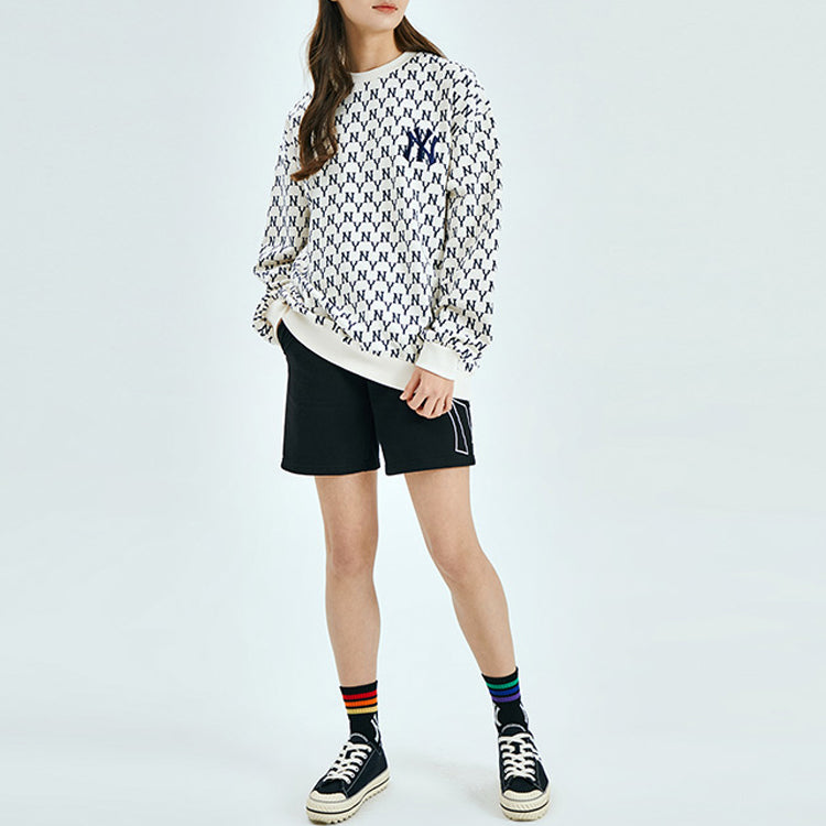 MLB New York Yankees Retro Series Long Sleeves Loose Long Sleeves Unisex White 31MTM2941-50I