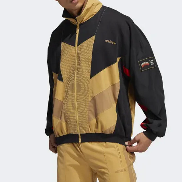 Men's adidas originals x MIDWEST KIDS Crossover Loose Casual Stand Collar Sports Jacket Colorblock H62574