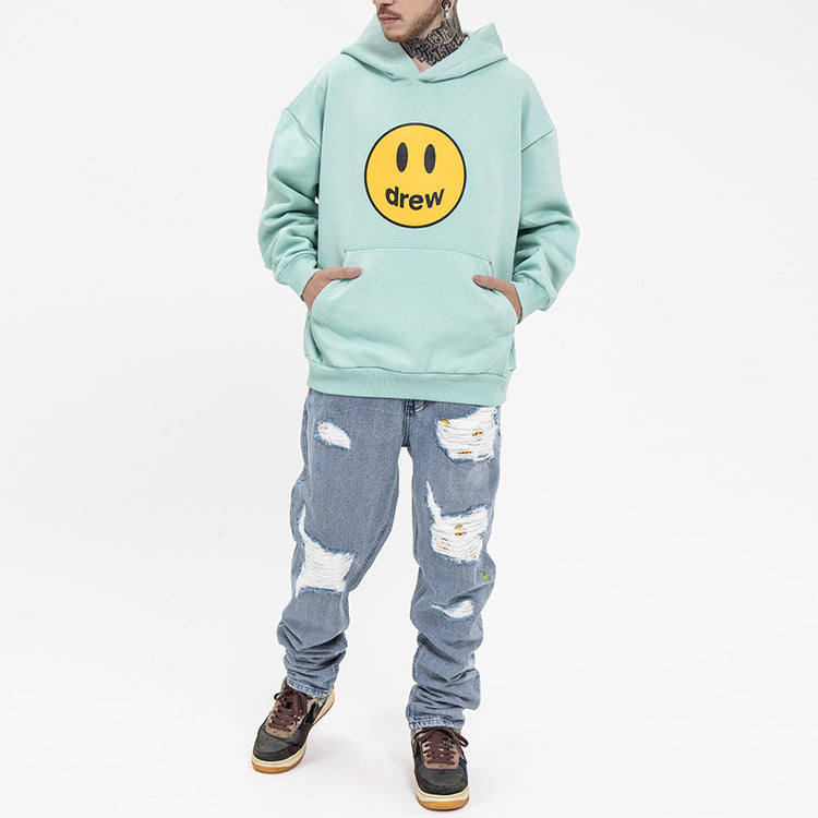 Drew House Mascot Smiling Face hooded Fleece Lined Unisex Mint Green DR-SS20-004
