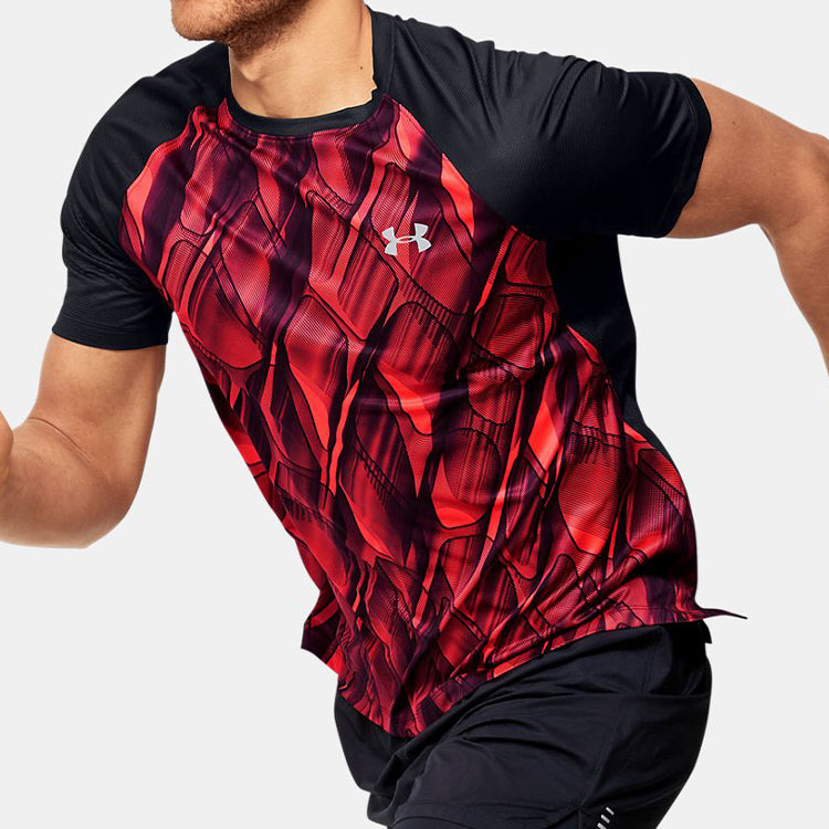 Men's Under Armour UA Qualifier Running Sports Short Sleeve Red 1350133-628
