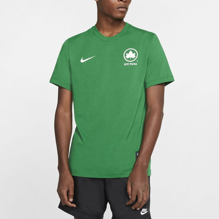 Nike City Up Athleisure Casual Sports Short Sleeve Green CV7543-302