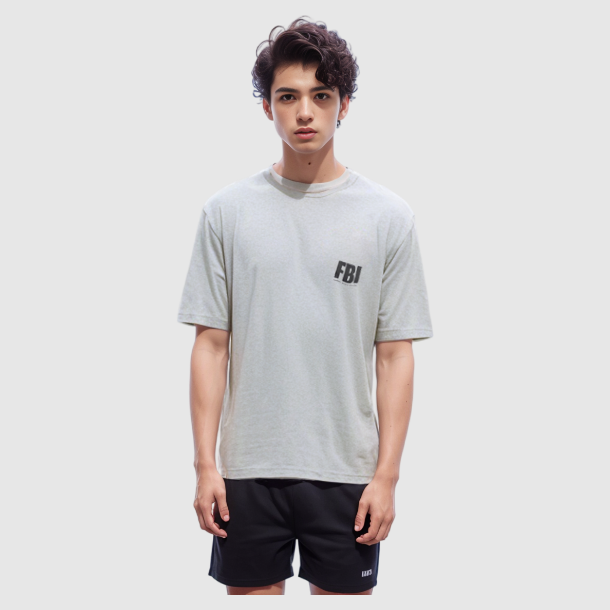 Balenciaga FBI Oversized T-Shirt 'Heather Grey Black' 681314TLVG91380