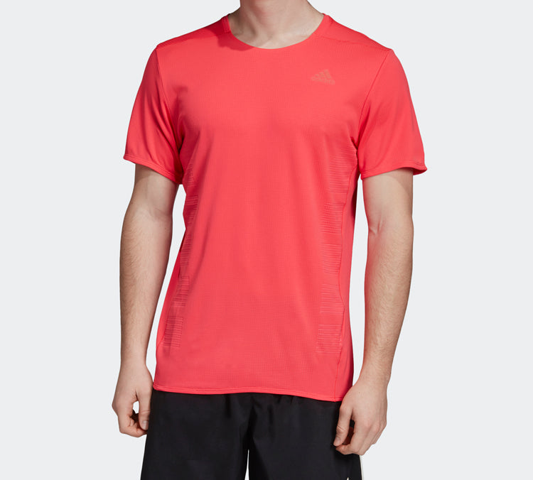 Men's adidas Logo Breathable Short Sleeve Red T-Shirt DQ1852