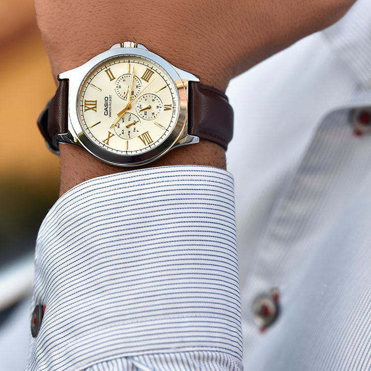 Casio Dress Analog Watch 'Brown Champagne Gold' MTP-V300L-9A