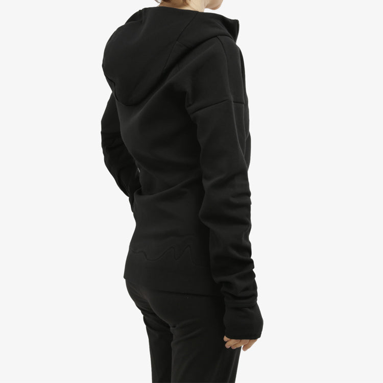 (WMNS) adidas Three Stripes Printing Hooded Jacket Black FL1959