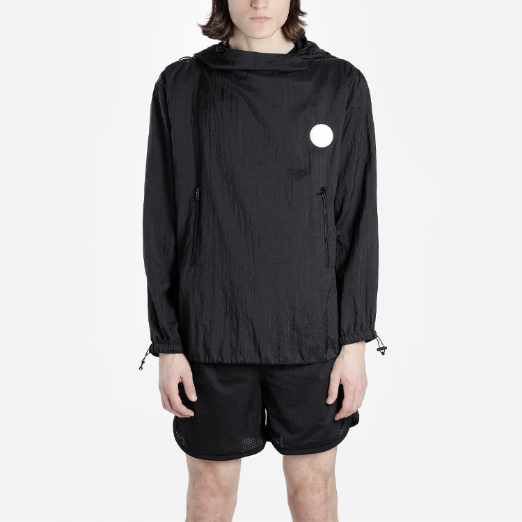 Off-White Back Logo Printing Hooded Jacket Black OMEA187E19E150241001