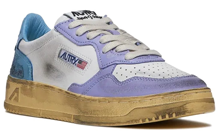 (WMNS) Autry Medalist Super Vintage Low Leather Sneakers 'White Purple Blue' AVLW-SV17