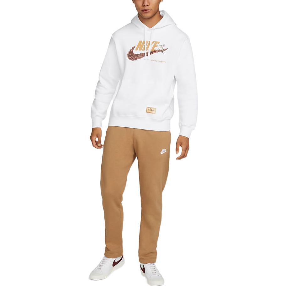 Nike NSW Coffee Bean Graphic Hoodie 'White' DX6513-100