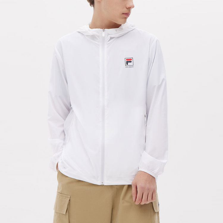 FILA Logo Printing Casual Hoodie Light-Weight Jacket Men's White F51M128712F-WT