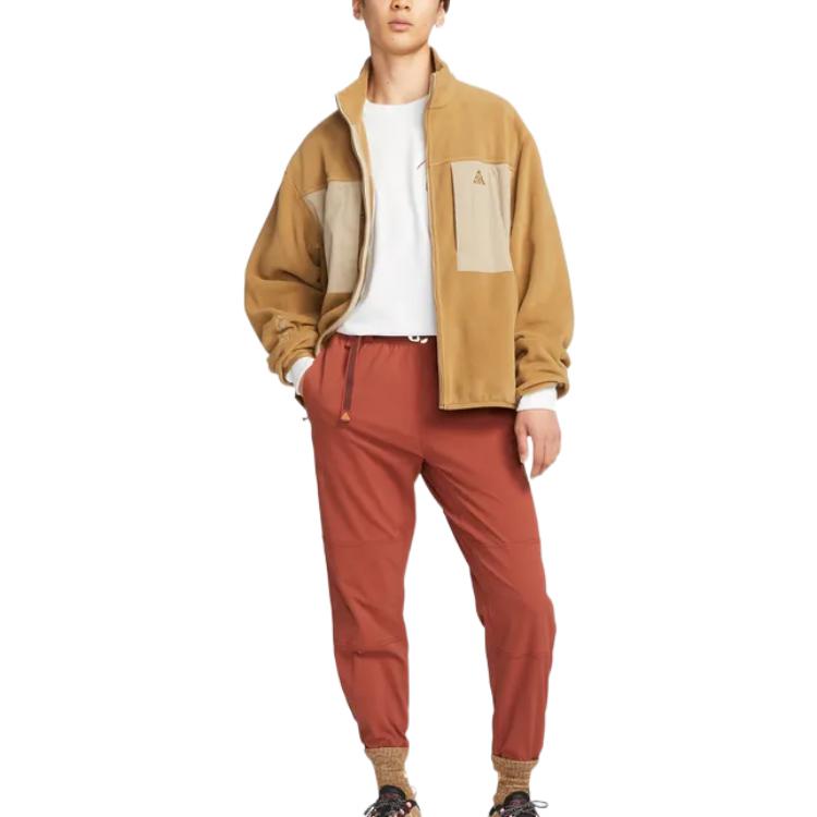 Men's Nike Solid Color Logo Printing Bundle Feet Sports Cozy Breathable Woven Casual Pants/Trousers Red CV0661-641