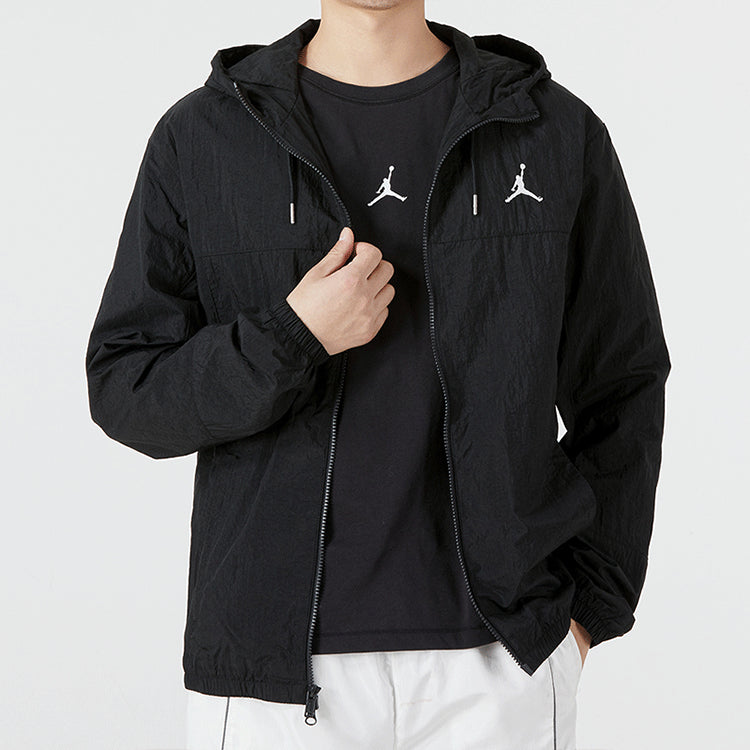 Air Jordan SS22 Solid Color Windproof Long Sleeves Jacket Black DJ0253-010
