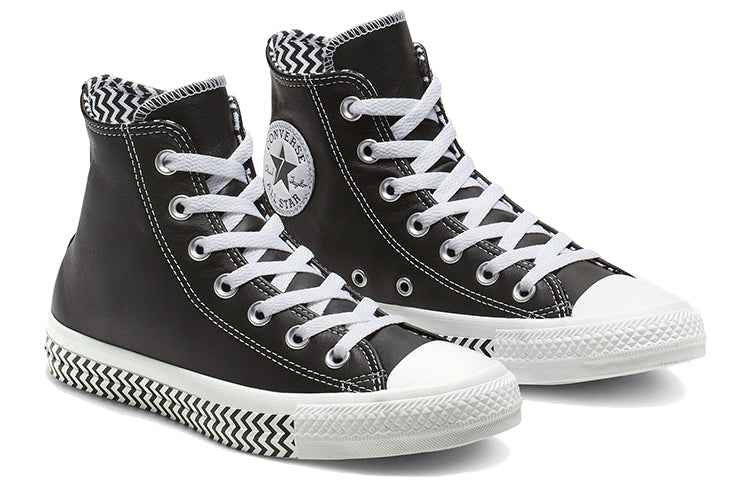 (WMNS) Converse Chuck Taylor All Star Mission-V Leather High Top Black White Wave Pattern Sole 'Black White' 564943C