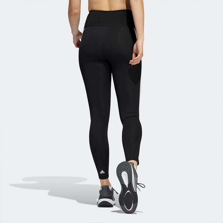 (WMNS) adidas Opt Ticons 7/8t Training Sports Stripe Gym Pants/Trousers/Joggers Black H64211