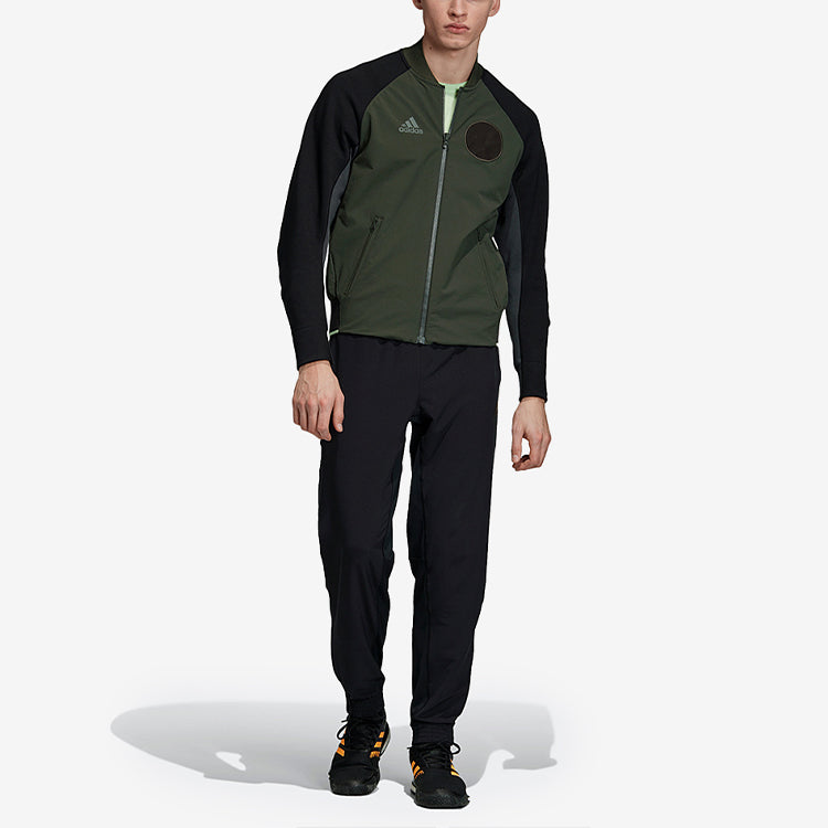 adidas Ny M Vrct Jkt Tennis Sports Contrast Color Stitching Jacket Green DX4326