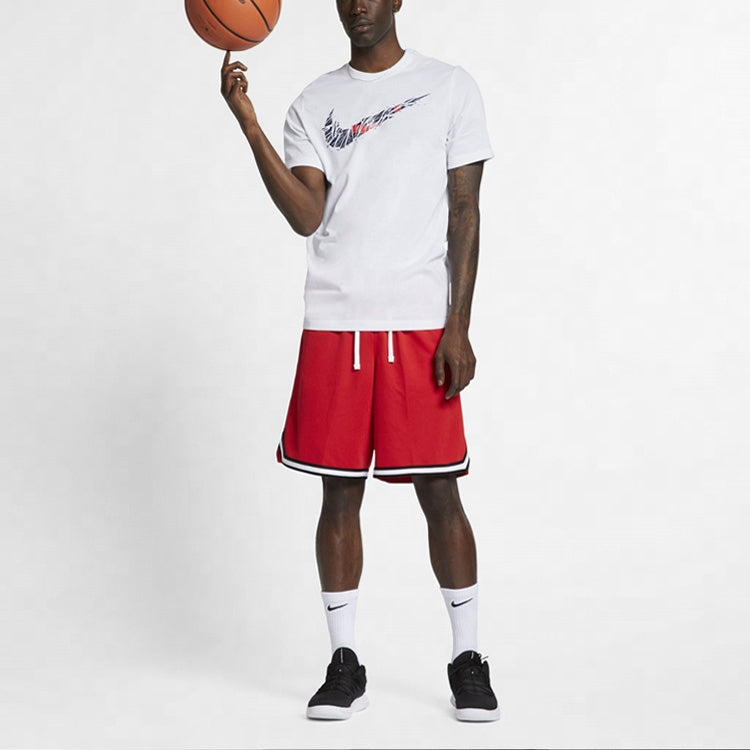 Nike DRI-FIT Big Swoosh Basketball Round Neck Short Sleeve White BQ3658-100
