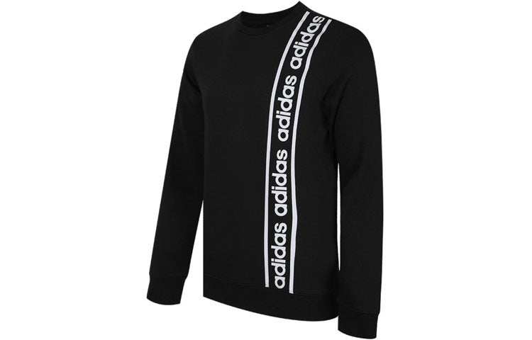 adidas M C90 Brd Letter Print Sports Crew Neck Sweatshirt Black EI5617