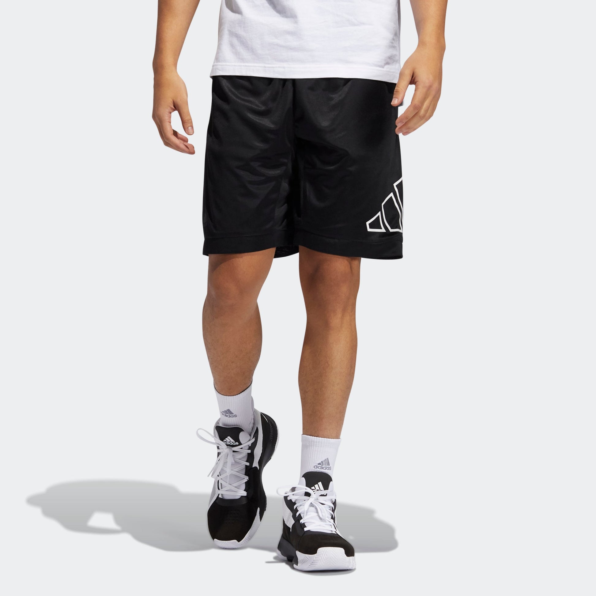 adidas Big Logo Short Basketball game Sports Shorts Black GT3018