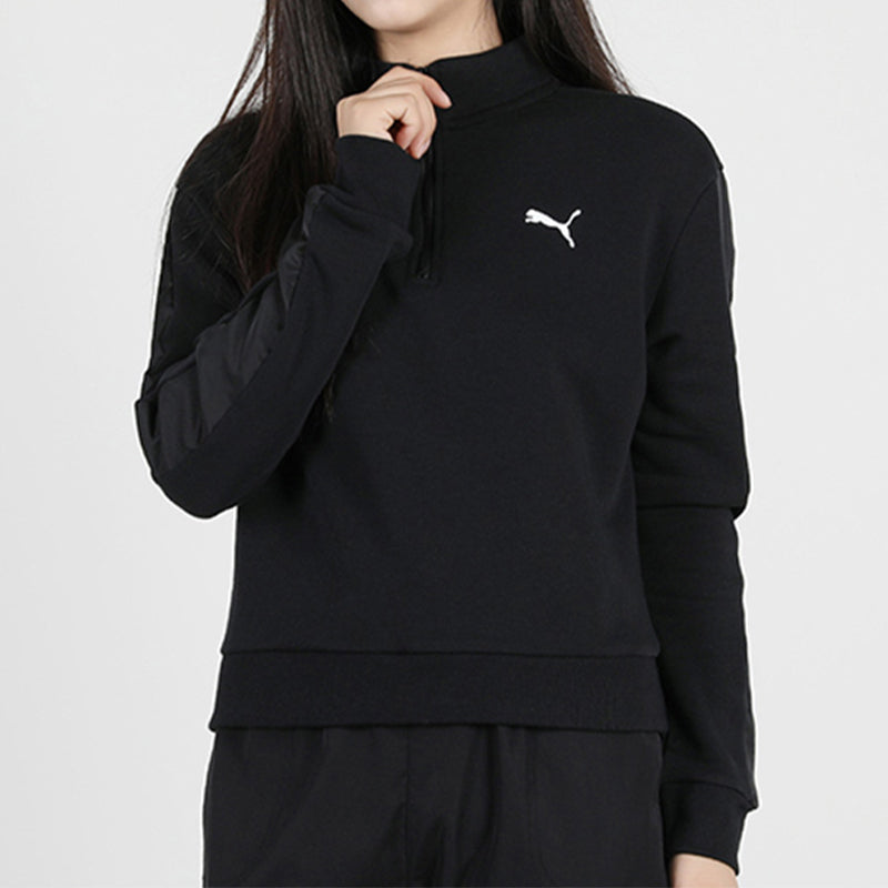 (WMNS) PUMA Essential Half Zip Sweatshirt 'Black White' 587161-01