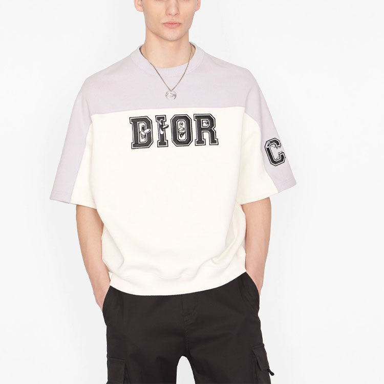 Men's DIOR x KENNY SCHARF Crossover FW21 Loose Pullover Short Sleeve Colorblock 193J648A0687-C880