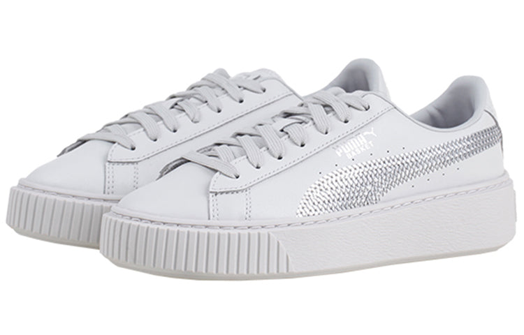 (WMNS) PUMA Basket Platform Grey Bling 367237-02