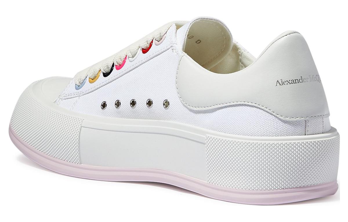 (WMNS) Alexander McQueen Deck Skate Plimsoll Lace Up 'White Multiclor' 654593W4MVR9548