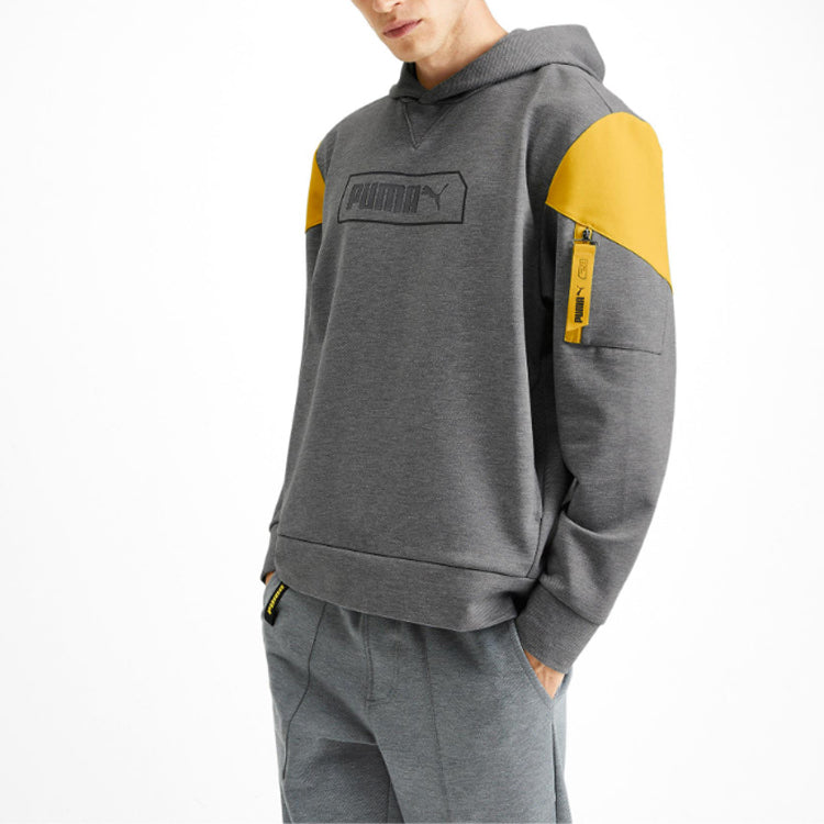 PUMA Casual Sports Splicing Alphabet Printing hooded Colorblock Long Sleeves Gray 581114-03