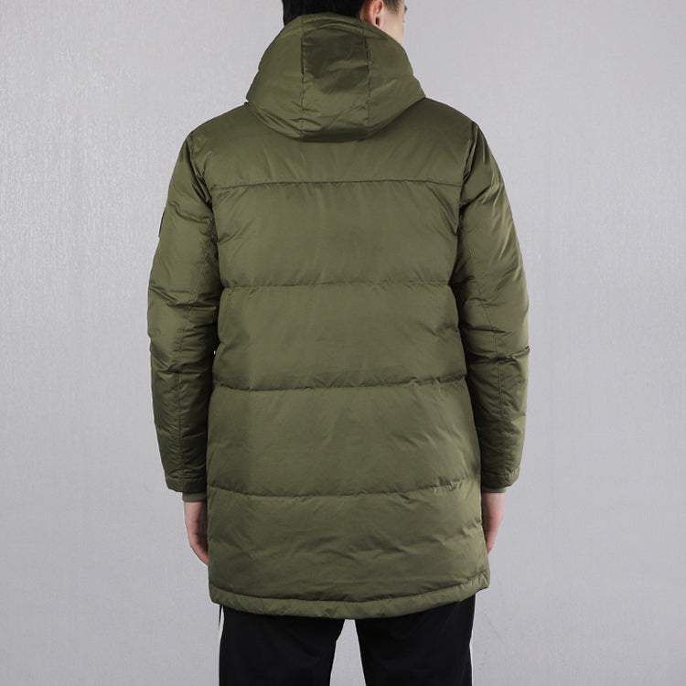 adidas neo Casual Sports hooded mid-length Down Jacket Green FK9949