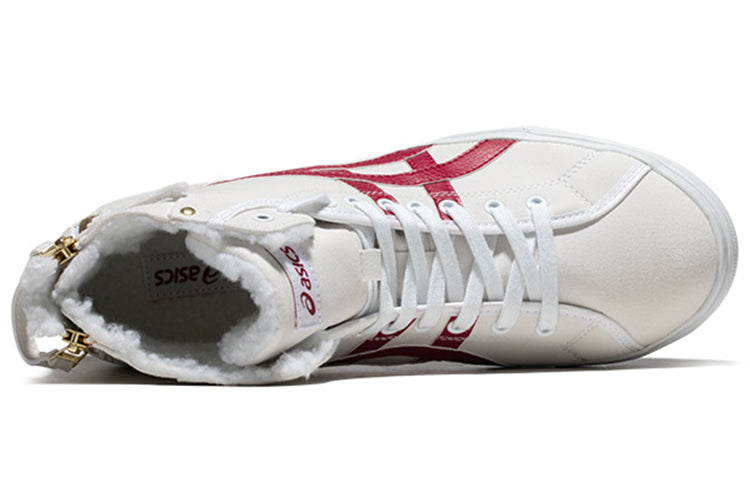 ASICS Double Clutch White/Red Fleece High Board Shoe 1201A012-100