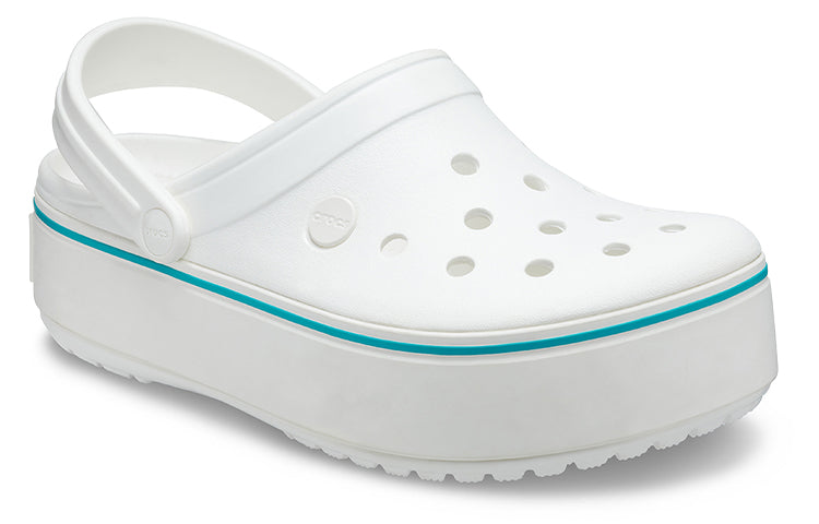 (WMNS) Crocs Lightweight Cozy Outdoor Beach White Blue Sandals 'White Blue' 205434-1E0