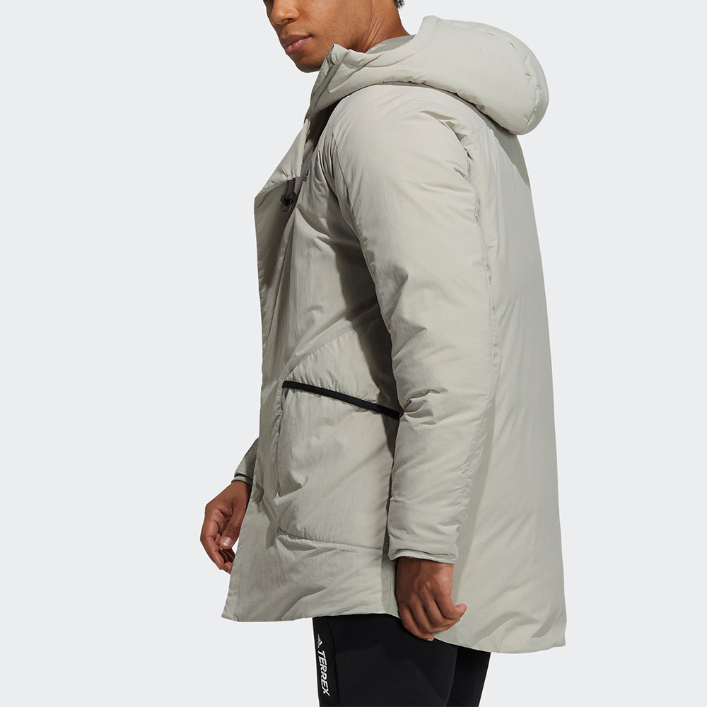 adidas Wuji Down Jkt Series Outdoor Sports Stay Warm mid-length hooded down Jacket Gray H23103