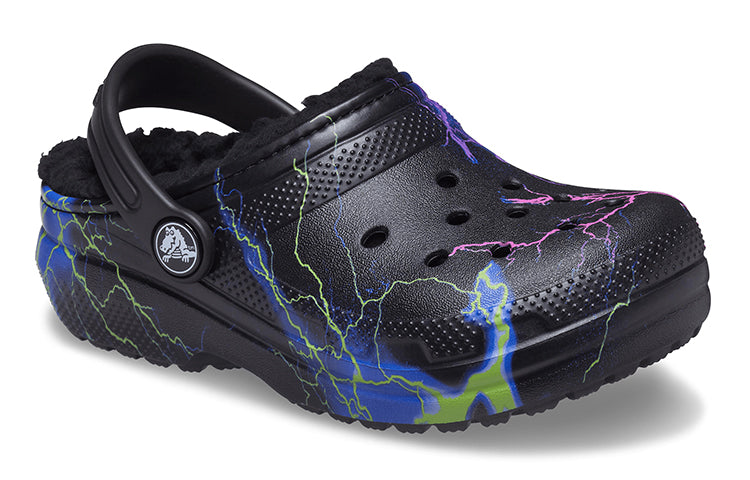 (GS) Crocs Classic Fuzz-Lined Clog 'Black Lightning' 207322-0C4