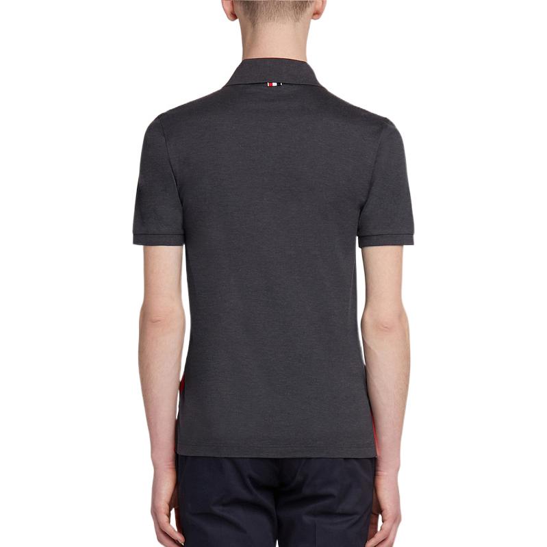 THOM BROWNE Collar Short Sleeve T-Shirt 'Charcoal' MJP022A-01455-025