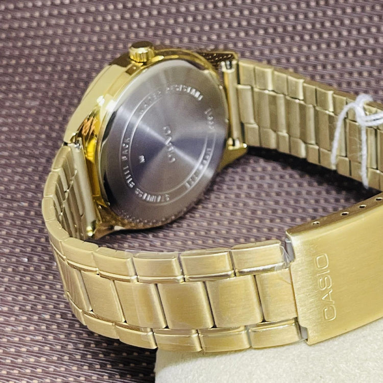 CASIO Stainless Steel Strap Quartz Waterproof Gold DialGold Strap Mens GoldGold Analog MTP-V006G-9B