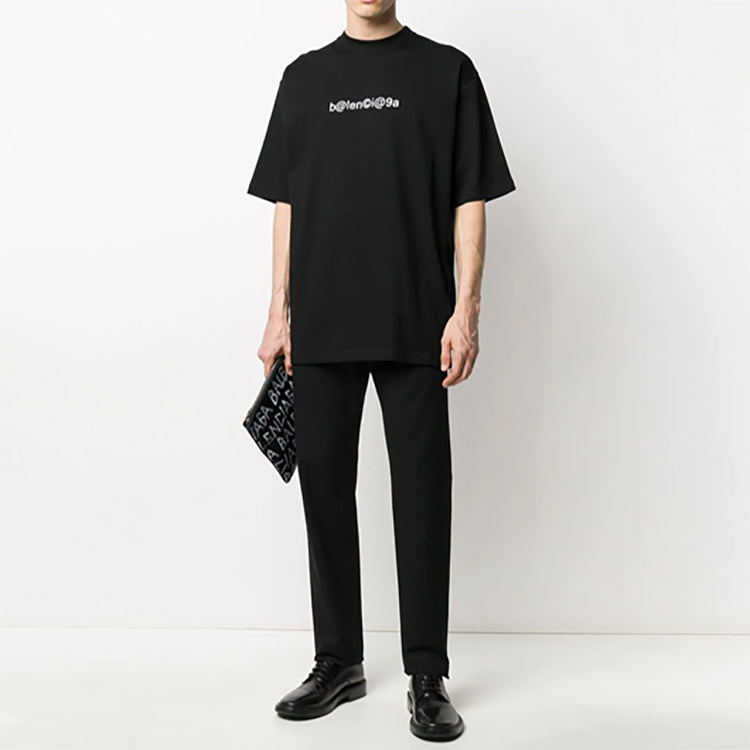 Balenciaga Classic Logo Large Short Sleeve Unisex Black 620941TIV501070