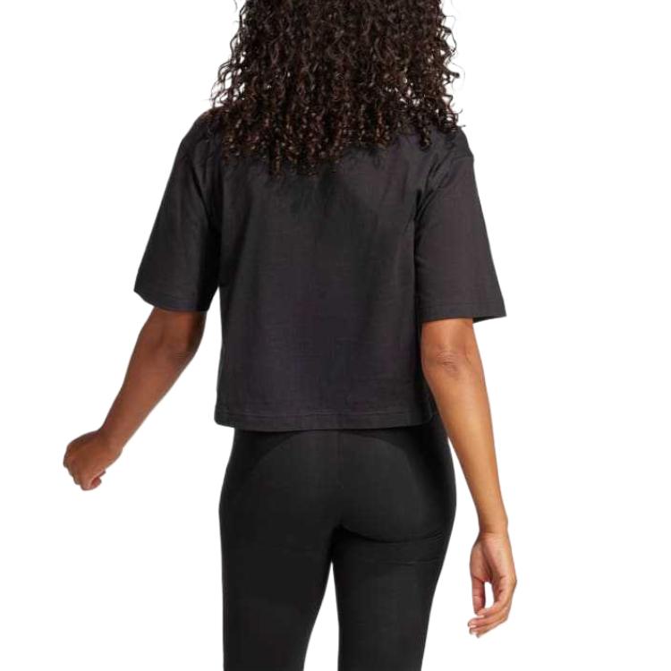 (WMNS) adidas Essentials Big Logo Boyfriend T-Shirt Asia Sizing 'Black' JG8736