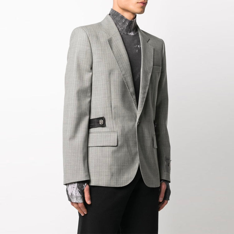 Off-White SS21 single breasted Jacket Gray OMEN006R21FAB0010600