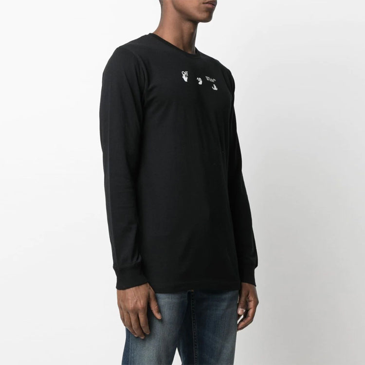 Off-White SS21 Marker Arrows Printing Micro Mark Round Neck Slim Fit Version Black OMAB001S21JER0081010