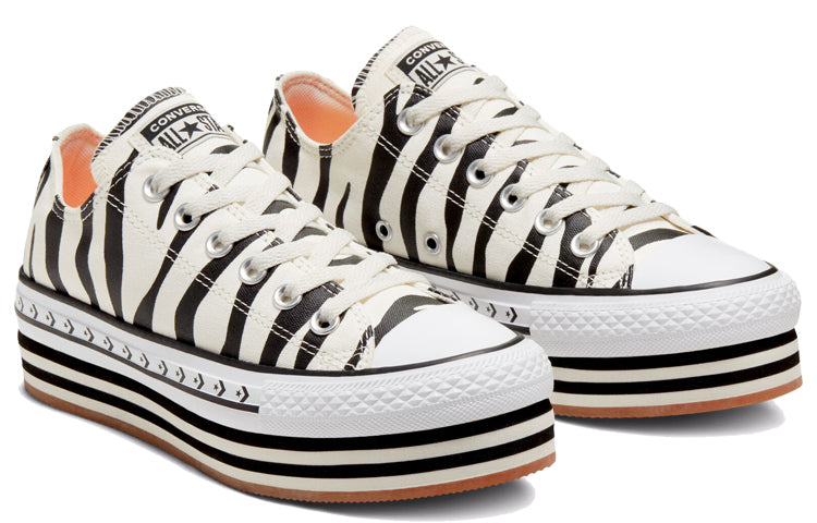 (WMNS) Converse Chuck Taylor All Star Platform Low 'Sunblocked - Zebra' 567865C