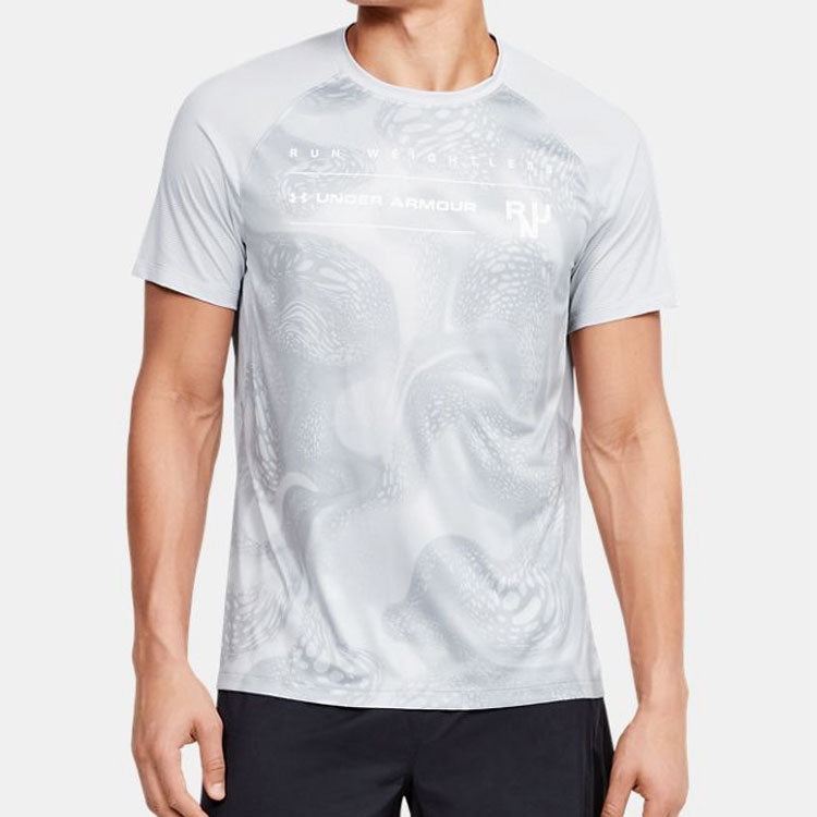 Men's Under Armour Iso-Chill Running Sports Short Sleeve Gray 1350134-014